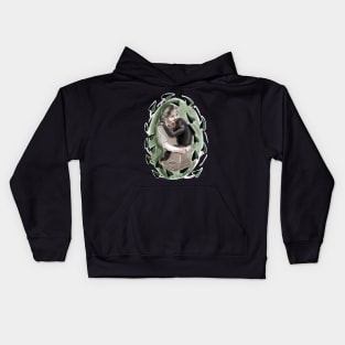 Tattoo Design Monkey Lover Jane Goodall With Chimpanzee Kids Hoodie